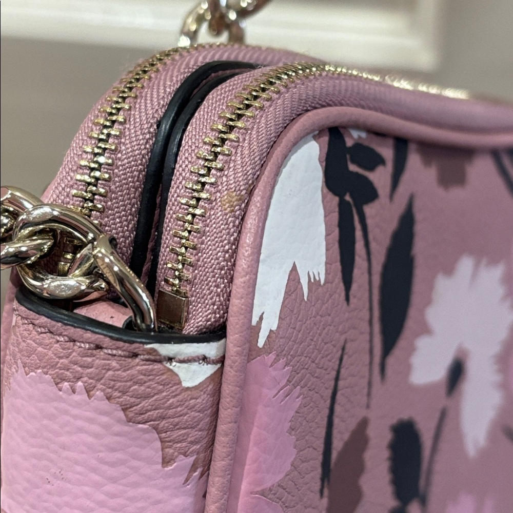 Kate Spade Mauve Pink Floral Crossbody Purse Bag - Picture 15 of 16